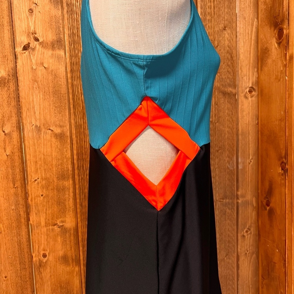 Puma XL Sleeveless Athletic Dress Black Blue Orange Colorblock Golf Tennis Prep - Picture 4 of 9